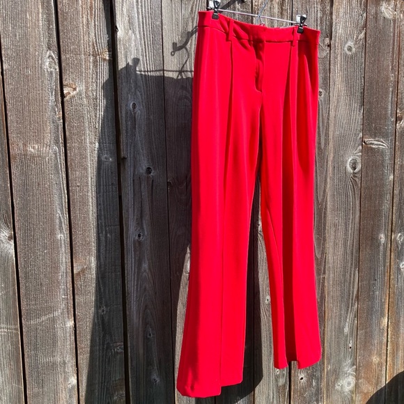 Rachel Zoe red hi-rise flare wide leg pant size large - Picture 16 of 17